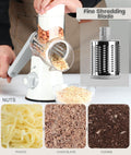 Rotary Hand Crank Cheese Grater – Kitchen Shredder & Slicer for Cheese, Carrots, Potatoes, Chocolate