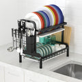 Kitchen Dish Rack Set – 2-Tier Dish Dryer with Drip Tray for Countertop Use