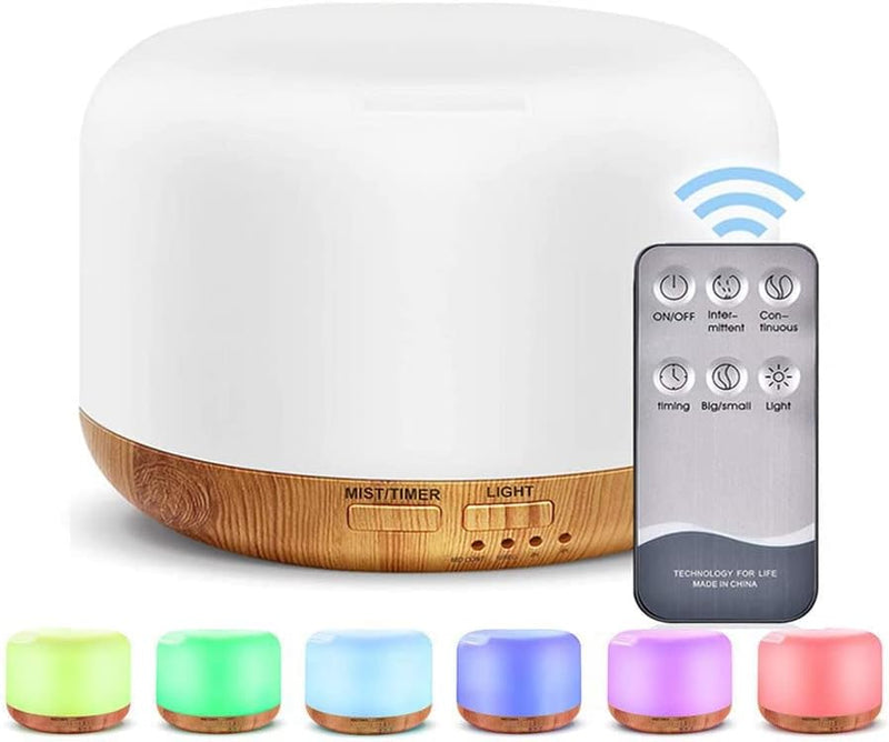 Ultrasonic Oil Diffuser 300ml – Aroma Humidifier, Auto-Off, Color-Changing LED