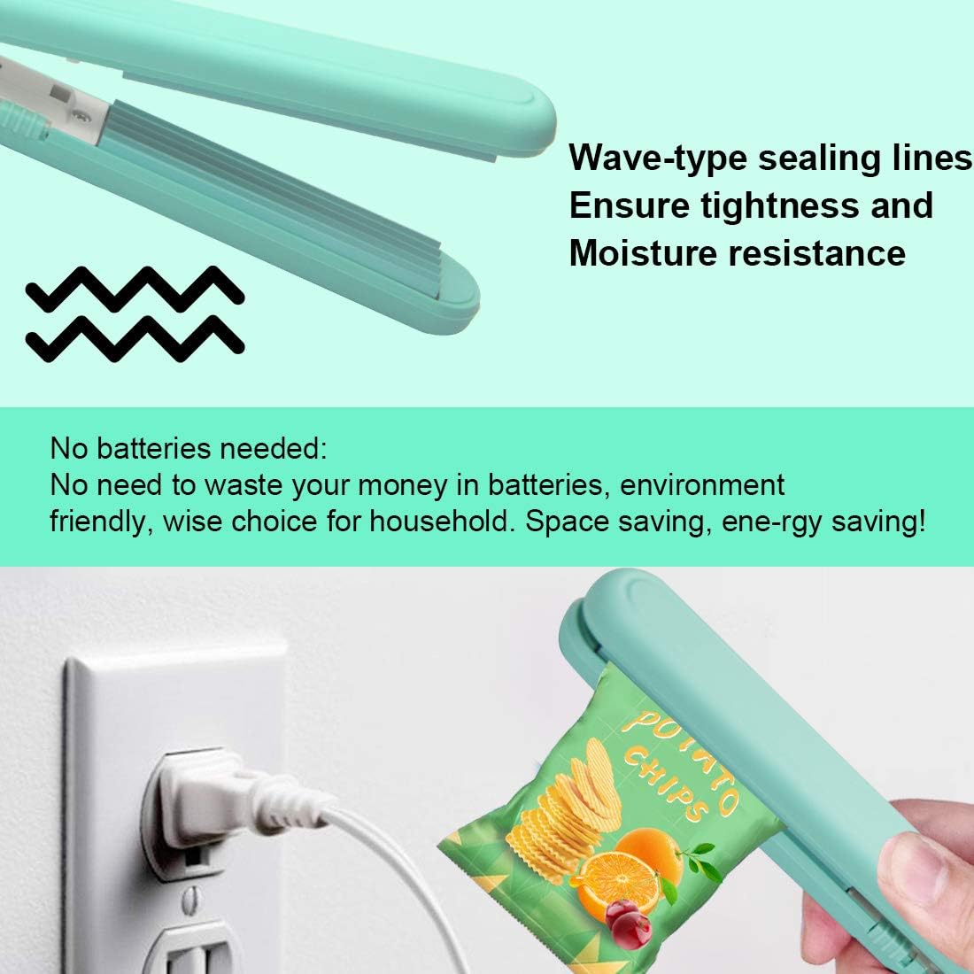 Chip Bag Sealer – Portable Handheld Food Bag Heat Sealer for Kitchen & Travel