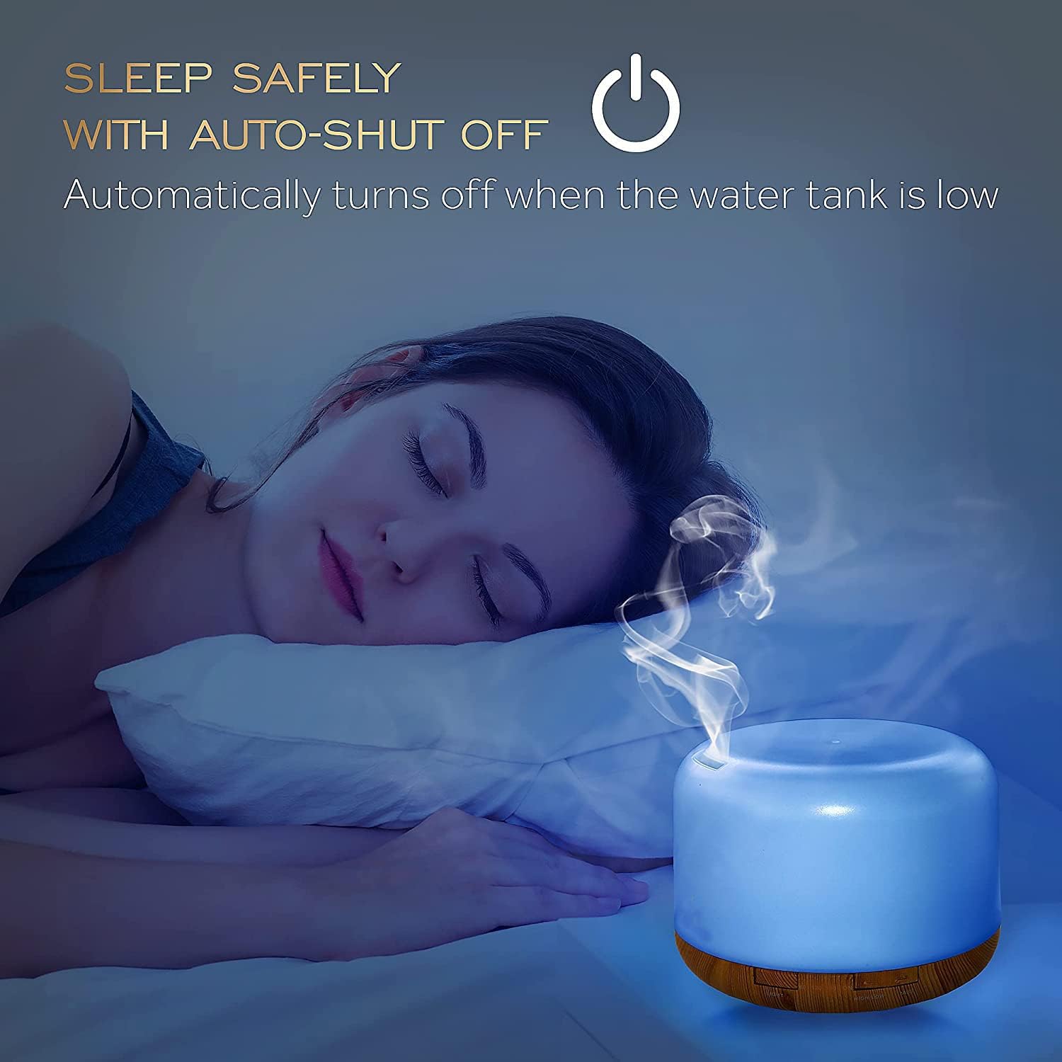 Ultrasonic Oil Diffuser 300ml – Aroma Humidifier, Auto-Off, Color-Changing LED