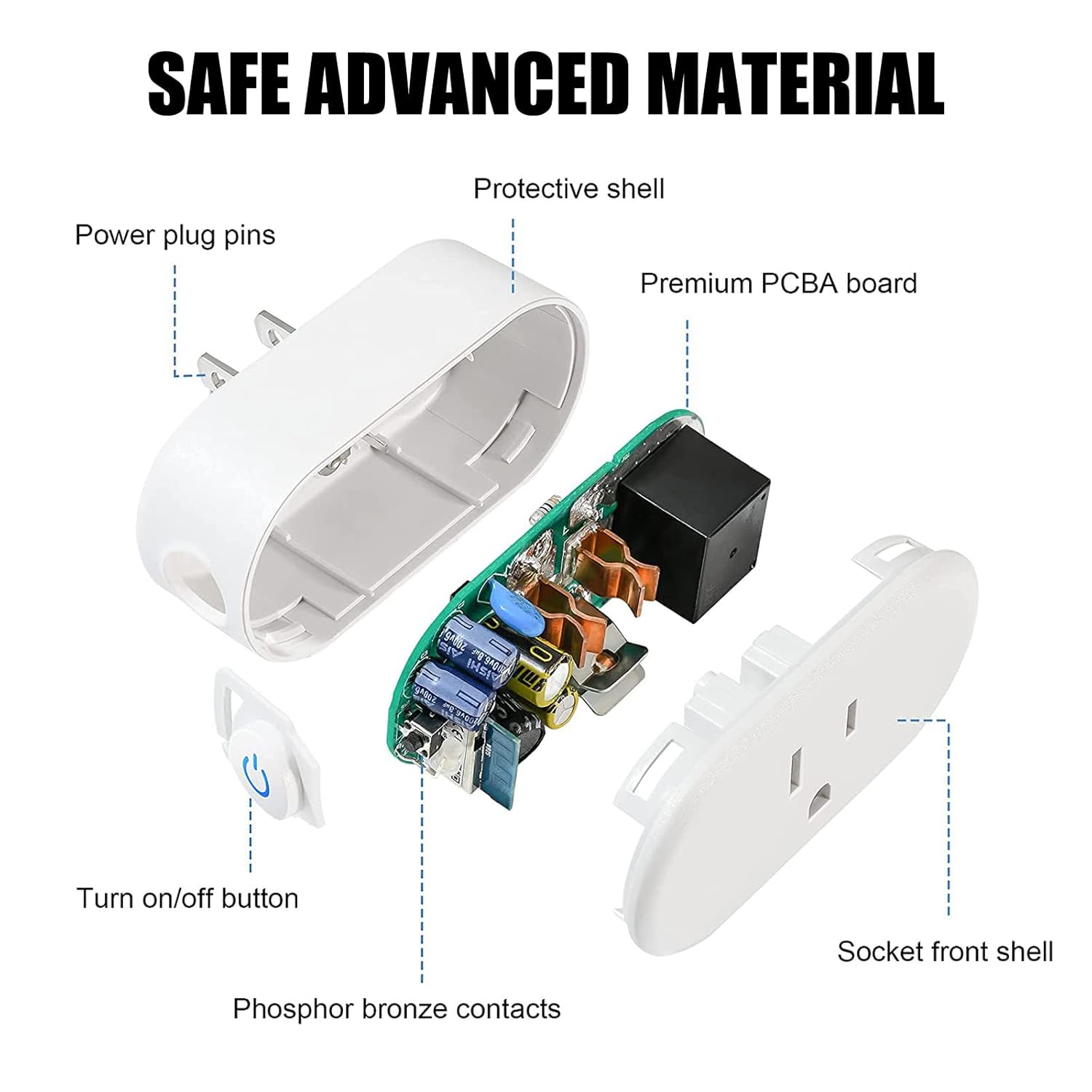 Wi-Fi Smart Plug Mini – App Control, Timer, Alexa & Google Assistant (2 Pack)