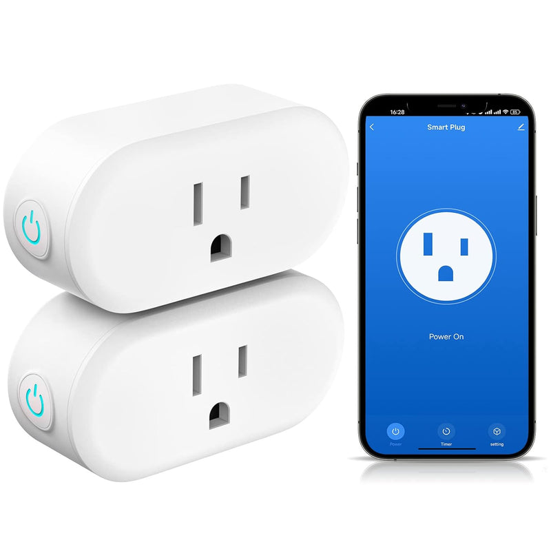 Wi-Fi Smart Plug Mini – App Control, Timer, Alexa & Google Assistant (2 Pack)