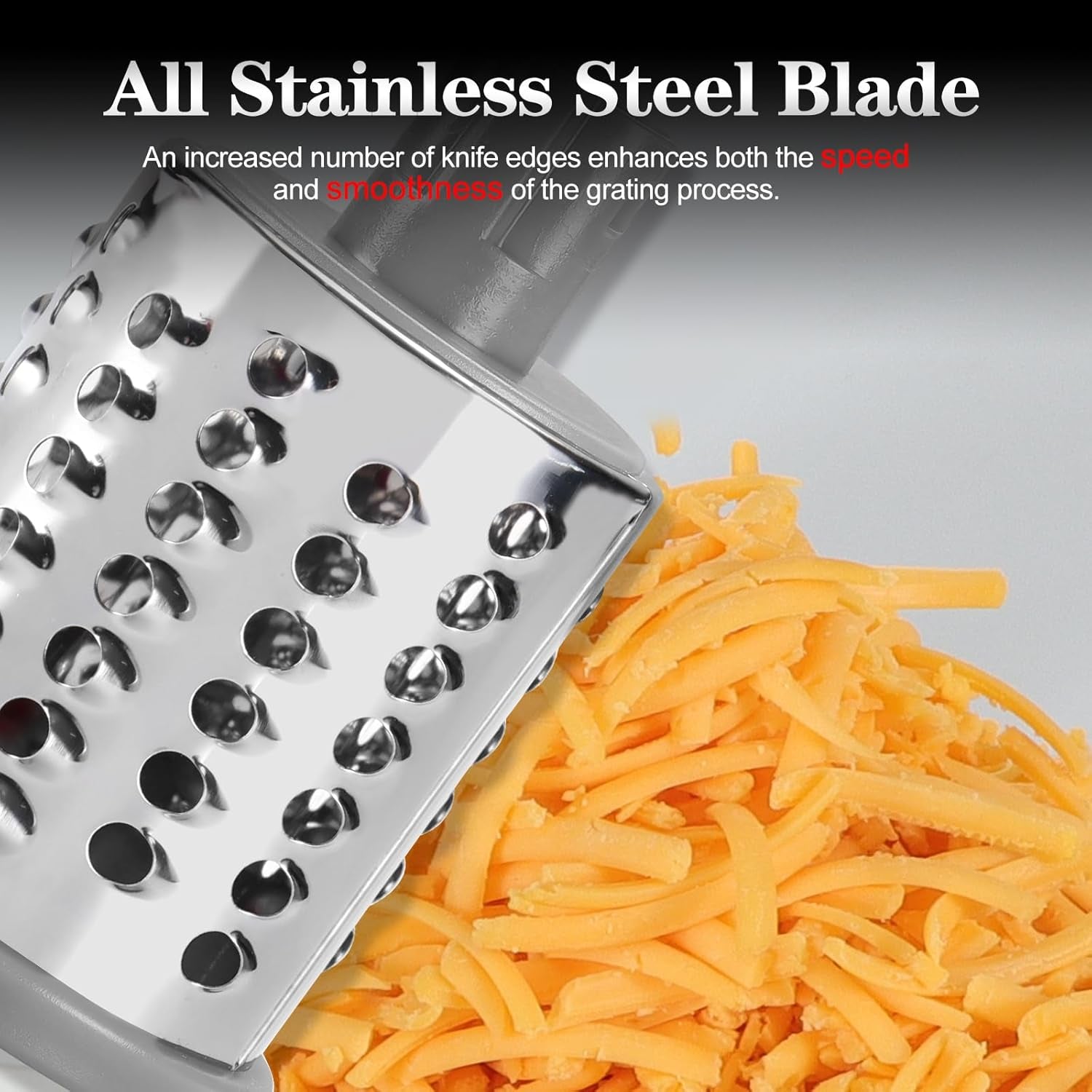 Rotary Hand Crank Cheese Grater – Kitchen Shredder & Slicer for Cheese, Carrots, Potatoes, Chocolate