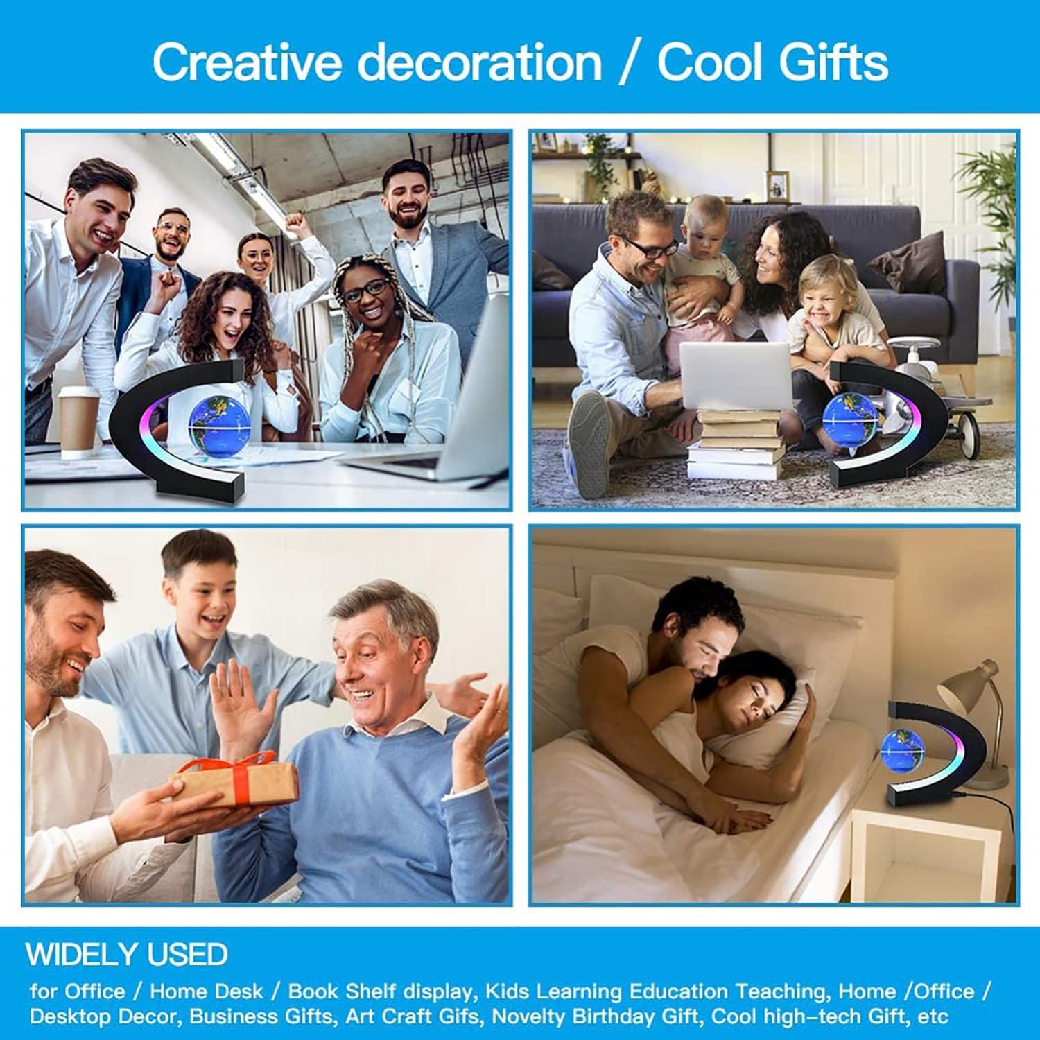 Floating Globe Lamp Magnetic Levitation with LED Light – Smart Desk Decor & Unique Tech Gift