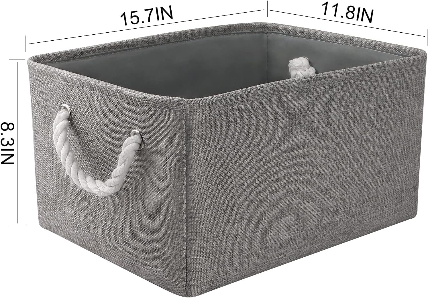 Large Storage Baskets 2 Pack – Grey Fabric Organizer Cubes for Closet, Shelves & Playroom