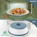 Foldable Microwave Food Covers – 2-Pack BPA-Free Silicone & Plastic, Vented Splatter Guard, Dishwasher Safe