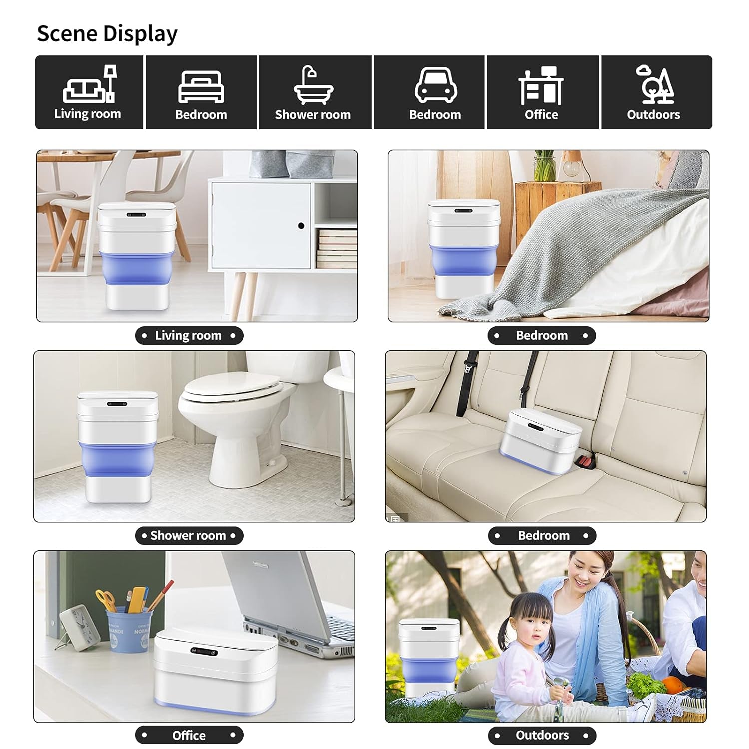 Touchless Smart Trash Can 17.5L – Motion Sensor Kitchen, Bedroom, Bathroom Bin