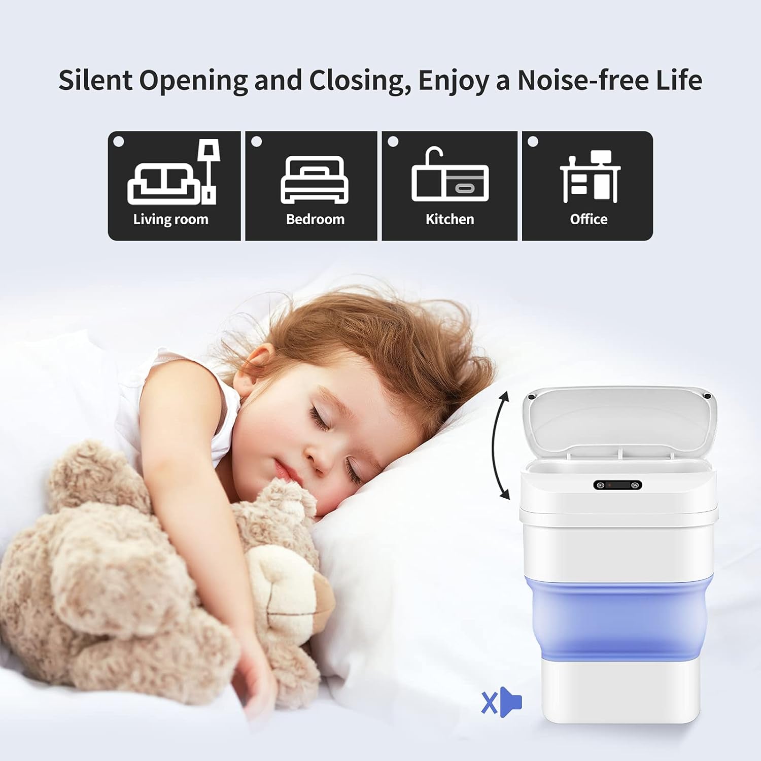 Touchless Smart Trash Can 17.5L – Motion Sensor Kitchen, Bedroom, Bathroom Bin