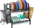 Kitchen Dish Rack Set – 2-Tier Dish Dryer with Drip Tray for Countertop Use